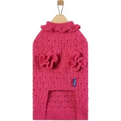 Frisco Ruffle Knit Pointelle Dog & Cat Turtleneck Sweater -Cat Supplies 720646 PT4. AC SS1800 V1693234237