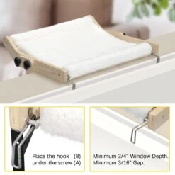 Coziwow Indoor Hammock For Window Cat Perch, White 14 Coziwow Indoor Hammock For Window Cat Perch, White -Cat Supplies 731022 PT4. AC SS1800 V1701363622