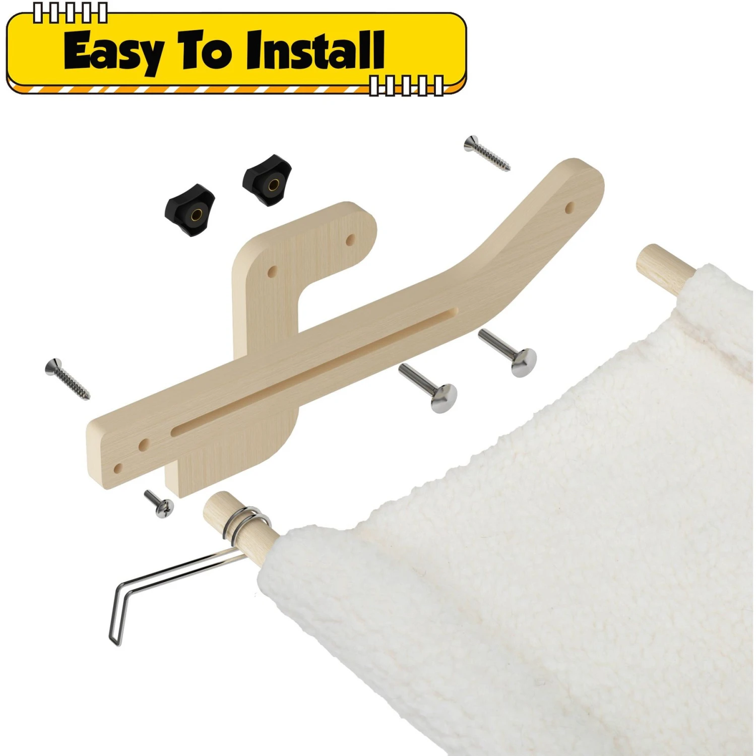 Coziwow Indoor Hammock For Window Cat Perch, White 9 Coziwow Indoor Hammock For Window Cat Perch, White - Image 7