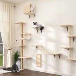 Coziwow 69-in Wall Mounted Shelf Climbing Cat Tree -Cat Supplies 731038 PT8. AC SS1800 V1676321100