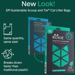 Boxiecat Scoop & Tie Cat Litter Waste Bag, 120 Count -Cat Supplies 732278 PT3. AC SS1800 V1673451935