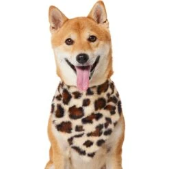 Frisco Leopard Faux Fur Dog & Cat Bandana -Cat Supplies 733894 PT2. AC SS1800 V1692971090