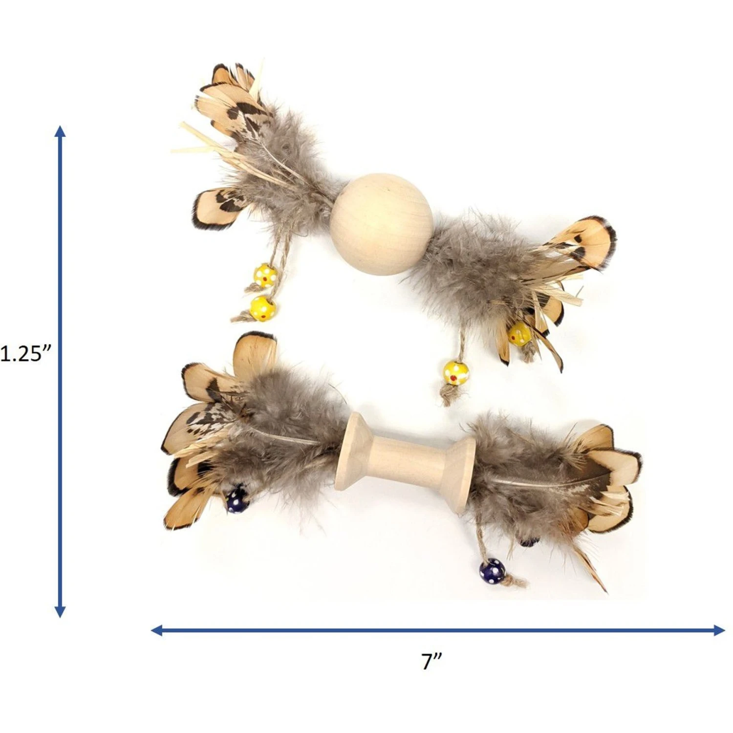 Ethical Pet Love The Earth Wood Feather Plush Cat Toy, Assorted 7 Ethical Pet Love The Earth Wood Feather Plush Cat Toy, Assorted - Image 5