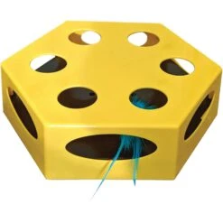 Ethical Pet Feather Frenzy Fun Electronic Cat Toy, Yellow