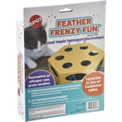 Ethical Pet Feather Frenzy Fun Electronic Cat Toy, Yellow -Cat Supplies 736622 PT3. AC SS1800 V1683657546