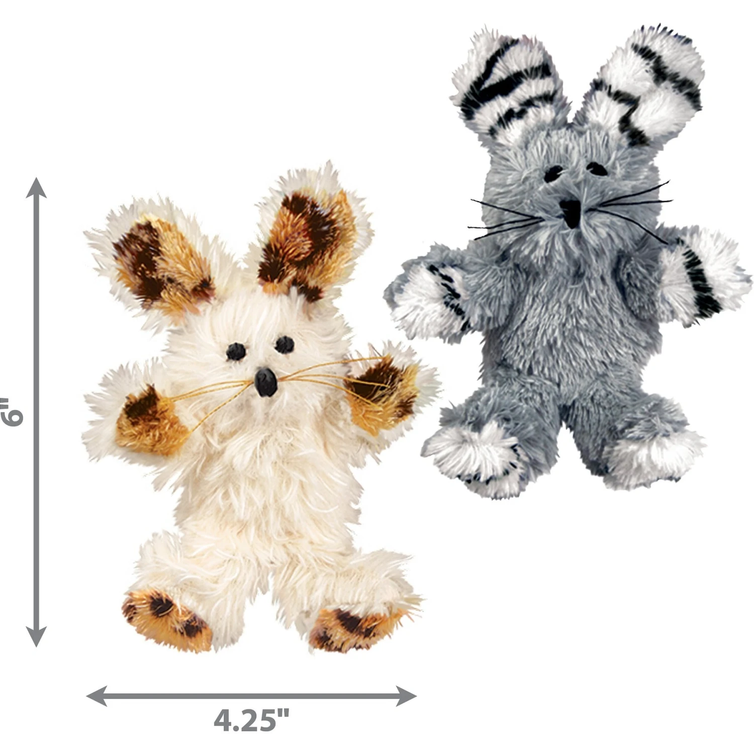 KONG Softies Fuzzy Bunny Cat Toy, Color Varies 5 KONG Softies Fuzzy Bunny Cat Toy, Color Varies - Image 3