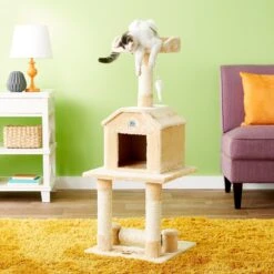 Go Pet Club 45-in Faux Fur Cat Tree & Condo