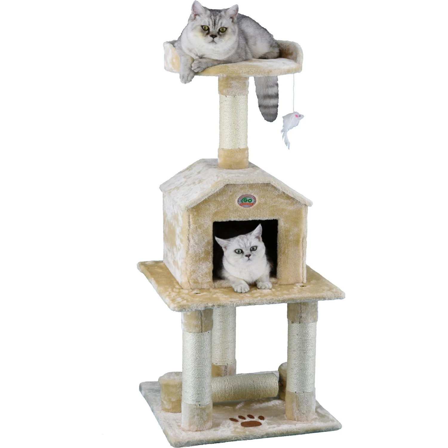 Go Pet Club 45-in Faux Fur Cat Tree & Condo 4 Go Pet Club 45-in Faux Fur Cat Tree & Condo - Image 2