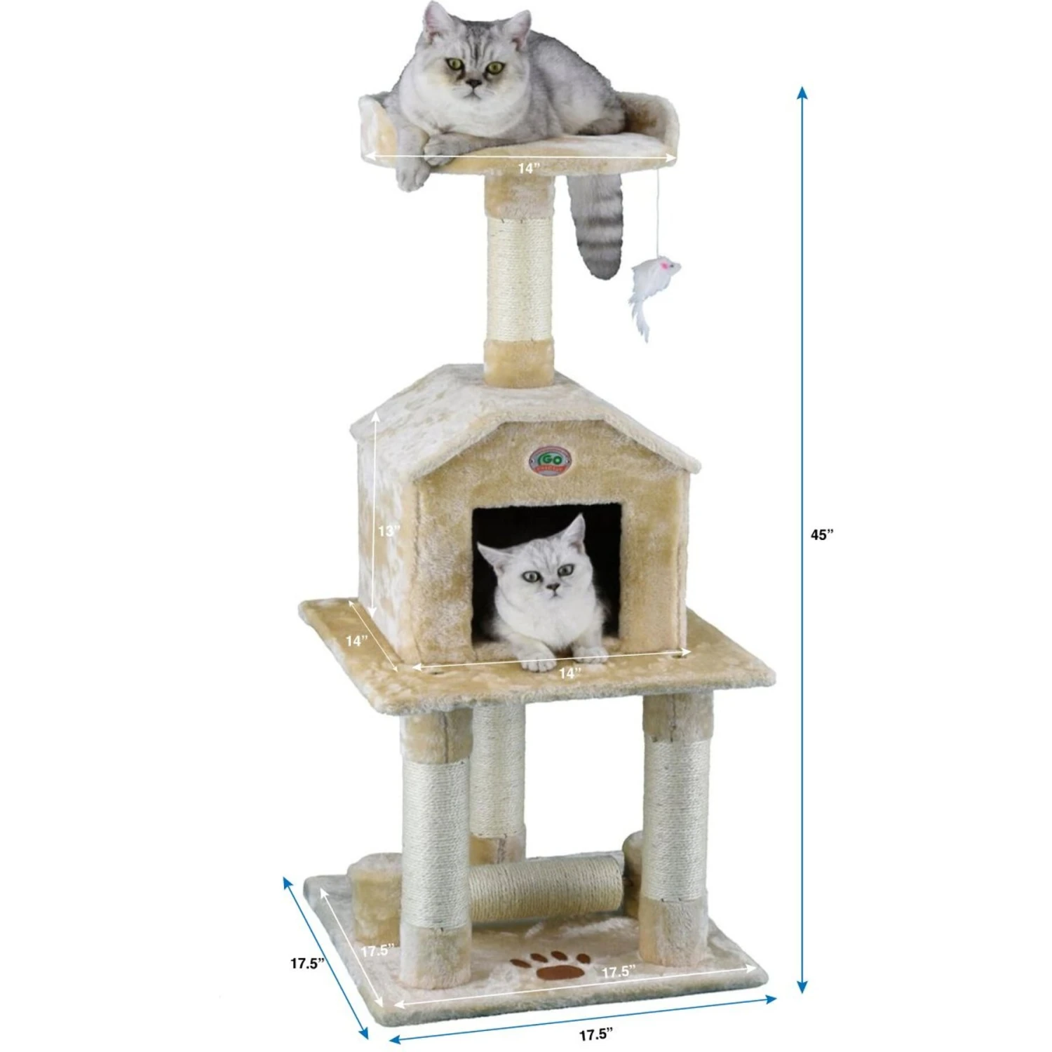Go Pet Club 45-in Faux Fur Cat Tree & Condo 9 Go Pet Club 45-in Faux Fur Cat Tree & Condo - Image 7