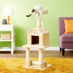 Go Pet Club 45-in Faux Fur Cat Tree & Condo 17 Go Pet Club 45-in Faux Fur Cat Tree & Condo -Cat Supplies 74000 PT8. AC SS1800 V1504634836
