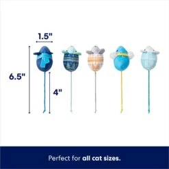 Frisco Holiday Festive Arctic Blues Mice Plush Cat Toy With Catnip -Cat Supplies 740070 PT1. AC SS1800 V1695043430