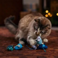 Frisco Holiday Festive Arctic Blues Mice Plush Cat Toy With Catnip -Cat Supplies 740070 PT3. AC SS1800 V1694813159