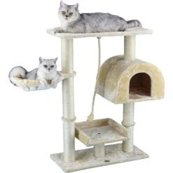 Go Pet Club 36-in Faux Fur Cat Tree & Condo 16 Go Pet Club 36-in Faux Fur Cat Tree & Condo -Cat Supplies 74008 PT6. AC SS1800 V1510350790