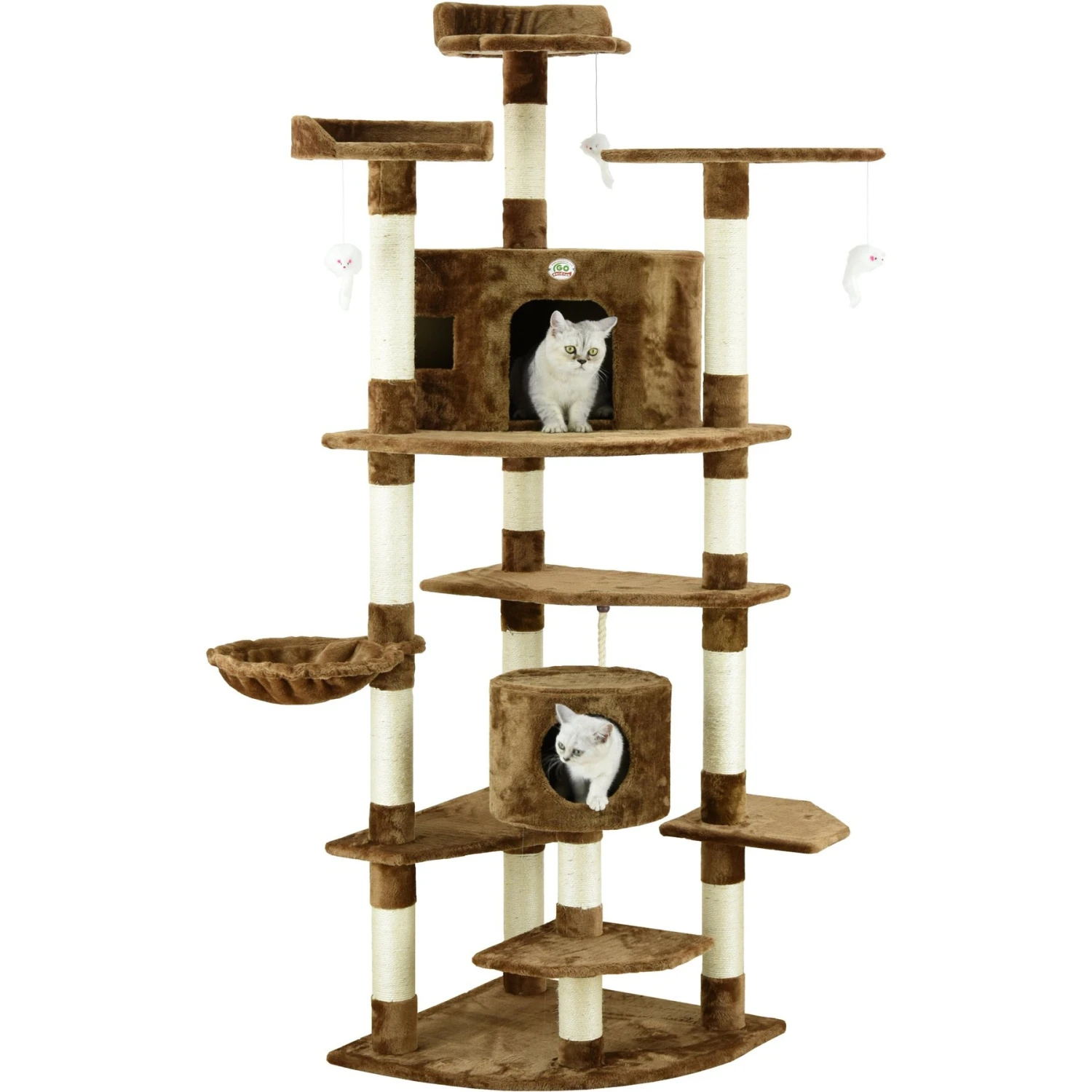 Go Pet Club 80-in Faux Fur Cat Tree & Condo 4 Go Pet Club 80-in Faux Fur Cat Tree & Condo - Image 2