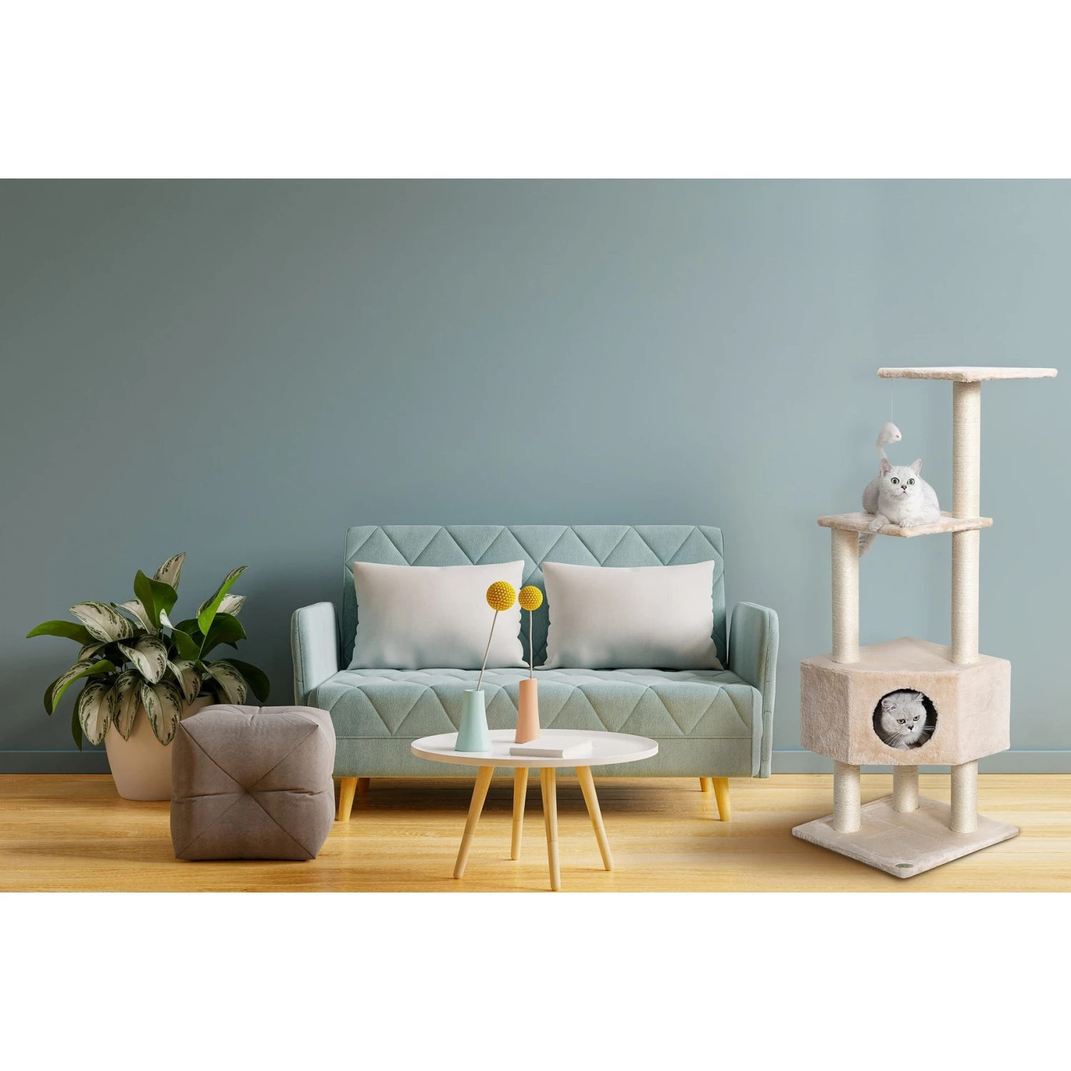 Go Pet Club 51-in Faux Fur Cat Tree & Condo 7 Go Pet Club 51-in Faux Fur Cat Tree & Condo - Image 5