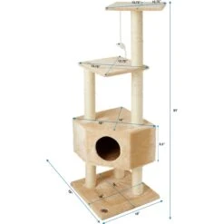 Go Pet Club 51-in Faux Fur Cat Tree & Condo 14 Go Pet Club 51-in Faux Fur Cat Tree & Condo -Cat Supplies 74027 PT6. AC SS1800 V1671226226