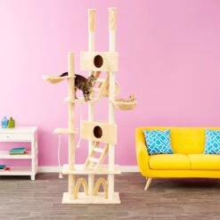 Go Pet Club 106-in Floor-to-Ceiling Faux Fur Cat Tree & Condo 11 Go Pet Club 106-in Floor-to-Ceiling Faux Fur Cat Tree & Condo -Cat Supplies 74051 PT8. AC SS1800 V1500564077