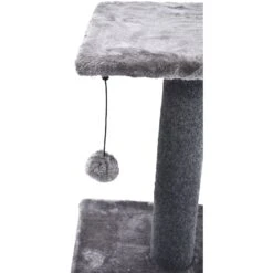 Cat Craft 2 Tier Plush Pedestal Cat Scratching Post & Platform Lounge With Hanging Cat Toy, Grey -Cat Supplies 744686 PT4. AC SS1800 V1689974811