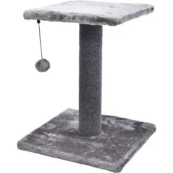 Cat Craft 2 Tier Plush Pedestal Cat Scratching Post & Platform Lounge With Hanging Cat Toy, Grey -Cat Supplies 744686 PT6. AC SS1800 V1689975244