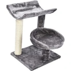 Cat Craft 3 Tier Plush Scratch & Lounge Cat Tree Habitat, Grey, Medium -Cat Supplies 744702 PT7. AC SS1800 V1689974544