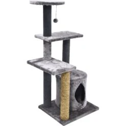 Cat Craft Level Up 5 Tier Plush & Seagrass Activity Cat Tree Habitat, Gray, Large -Cat Supplies 744718 PT6. AC SS1800 V1689974544
