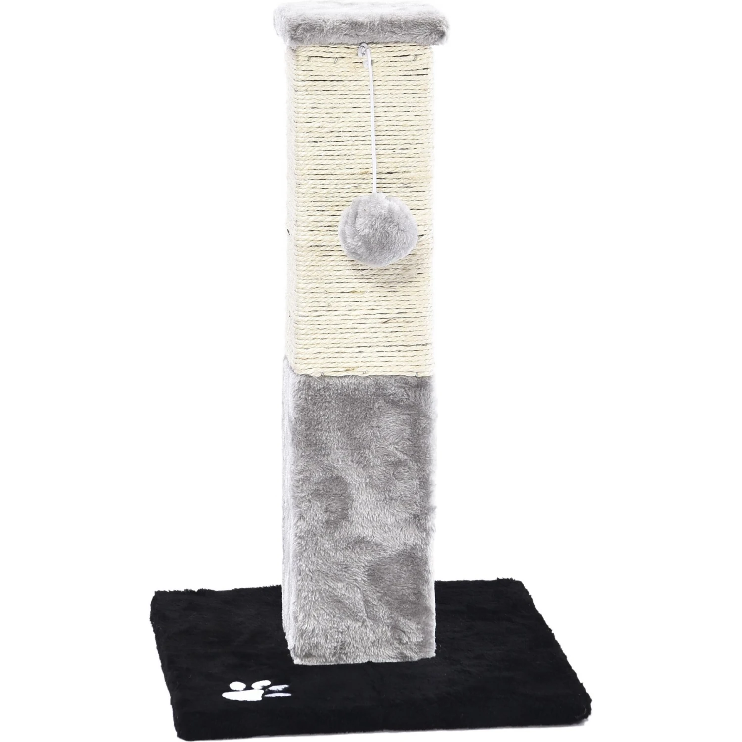 Cat Craft Plush & Sisal Square Cat Scratching Post With Plush Hanging Cat Toy, Gray/Natural, Small 6 Cat Craft Plush & Sisal Square Cat Scratching Post With Plush Hanging Cat Toy, Gray/Natural, Small - Image 4