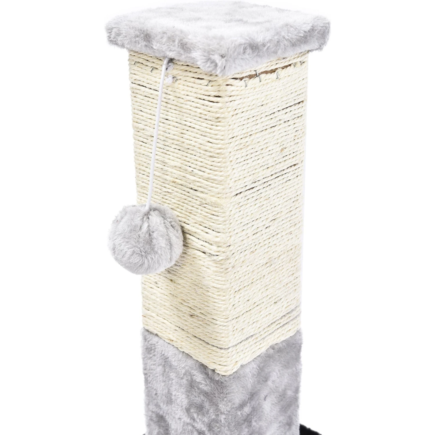 Cat Craft Plush & Sisal Square Cat Scratching Post With Plush Hanging Cat Toy, Gray/Natural, Small 8 Cat Craft Plush & Sisal Square Cat Scratching Post With Plush Hanging Cat Toy, Gray/Natural, Small - Image 6