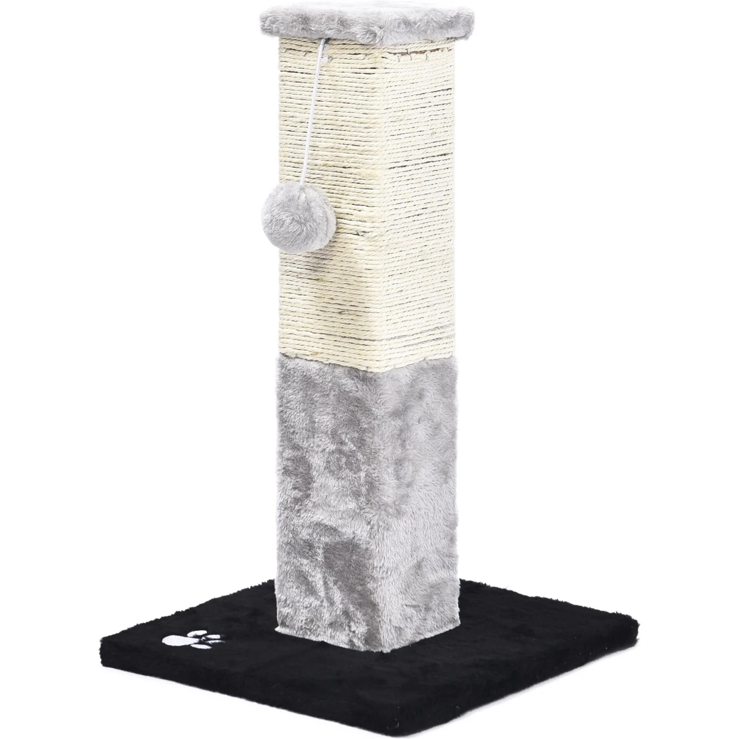 Cat Craft Plush & Sisal Square Cat Scratching Post With Plush Hanging Cat Toy, Gray/Natural, Small 9 Cat Craft Plush & Sisal Square Cat Scratching Post With Plush Hanging Cat Toy, Gray/Natural, Small - Image 7