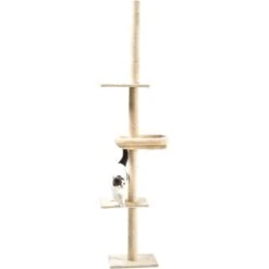 Cat Craft 4-Level Adjustable Climbing & Perch Cat Tree With Bolstered Cat Bed, Cream, X-Large -Cat Supplies 744830 PT6. AC SS1800 V1674080180