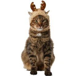 Cat Supplies 34 Frisco Sherpa Reindeer Dog & Cat Hat With Bells