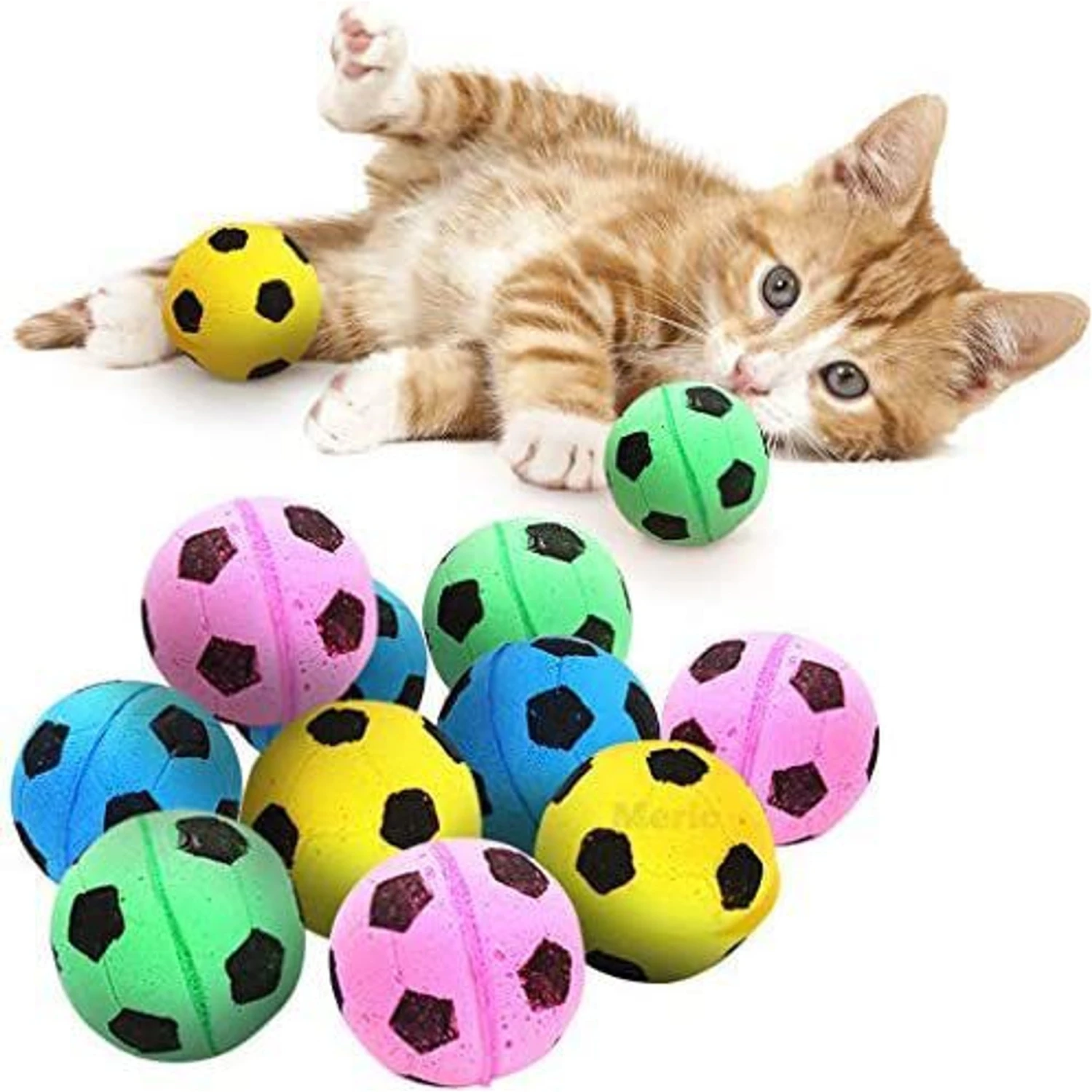 CoCoo Interactive Cat & Ferret Foam Soccer Fetch & Play Bouncy Ball Toy 4 CoCoo Interactive Cat & Ferret Foam Soccer Fetch & Play Bouncy Ball Toy - Image 2