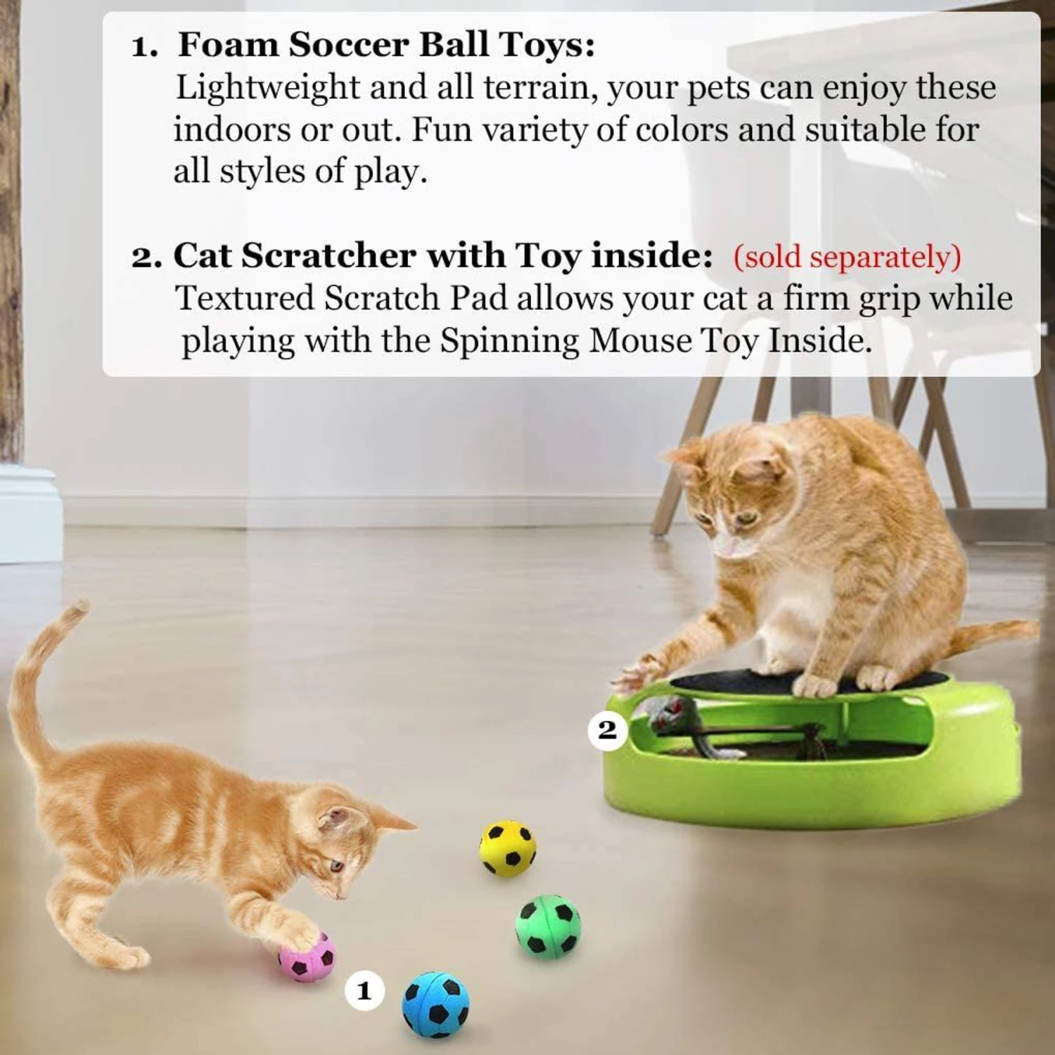 CoCoo Interactive Cat & Ferret Foam Soccer Fetch & Play Bouncy Ball Toy 7 CoCoo Interactive Cat & Ferret Foam Soccer Fetch & Play Bouncy Ball Toy - Image 5