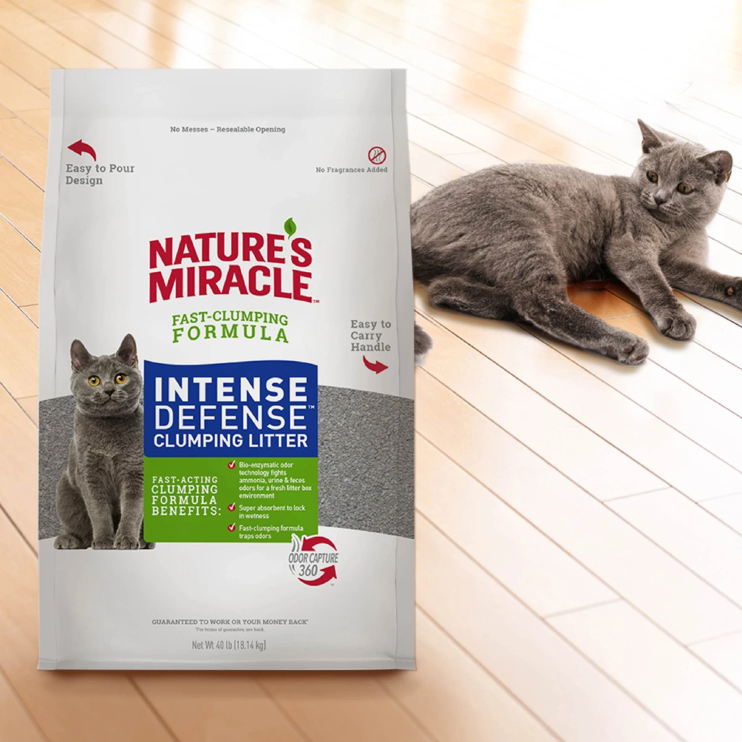 Nature's Miracle Intense Defense Odor Control Cat Litter, 40-lb Bag 9 Nature's Miracle Intense Defense Odor Control Cat Litter, 40-lb Bag - Image 7