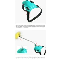 EYS Handsfree Teaser Wand Cat Toy, Blue -Cat Supplies 770406 PT3. AC SS1800 V1676052574