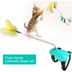 EYS Handsfree Teaser Wand Cat Toy, Blue -Cat Supplies 770406 PT4. AC SS1800 V1676064449