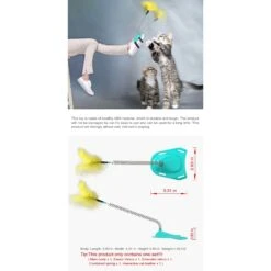 EYS Handsfree Teaser Wand Cat Toy, Blue -Cat Supplies 770406 PT5. AC SS1800 V1676052569