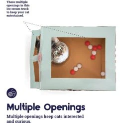 Catstages Kitty Cat Play Condo Ice Cream Truck Cat Toy, Mint -Cat Supplies 786934 PT2. AC SS1800 V1682618067