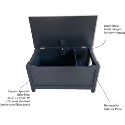 Designer Pet Products Parker Designer Catbox Litter Box Enclosure, Charcoal Black -Cat Supplies 790966 PT8. AC SS1800 V1679342893