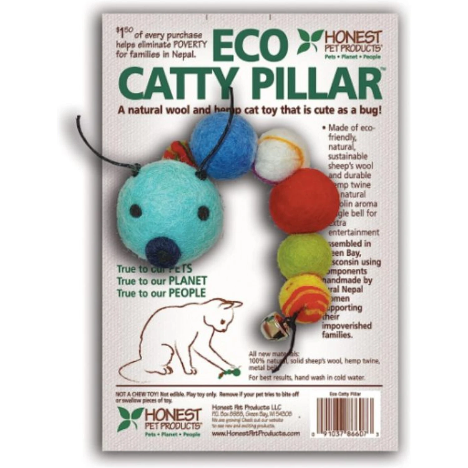 Honest Pet Products Eco Catty Pillar Cat Toy 4 Honest Pet Products Eco Catty Pillar Cat Toy - Image 2