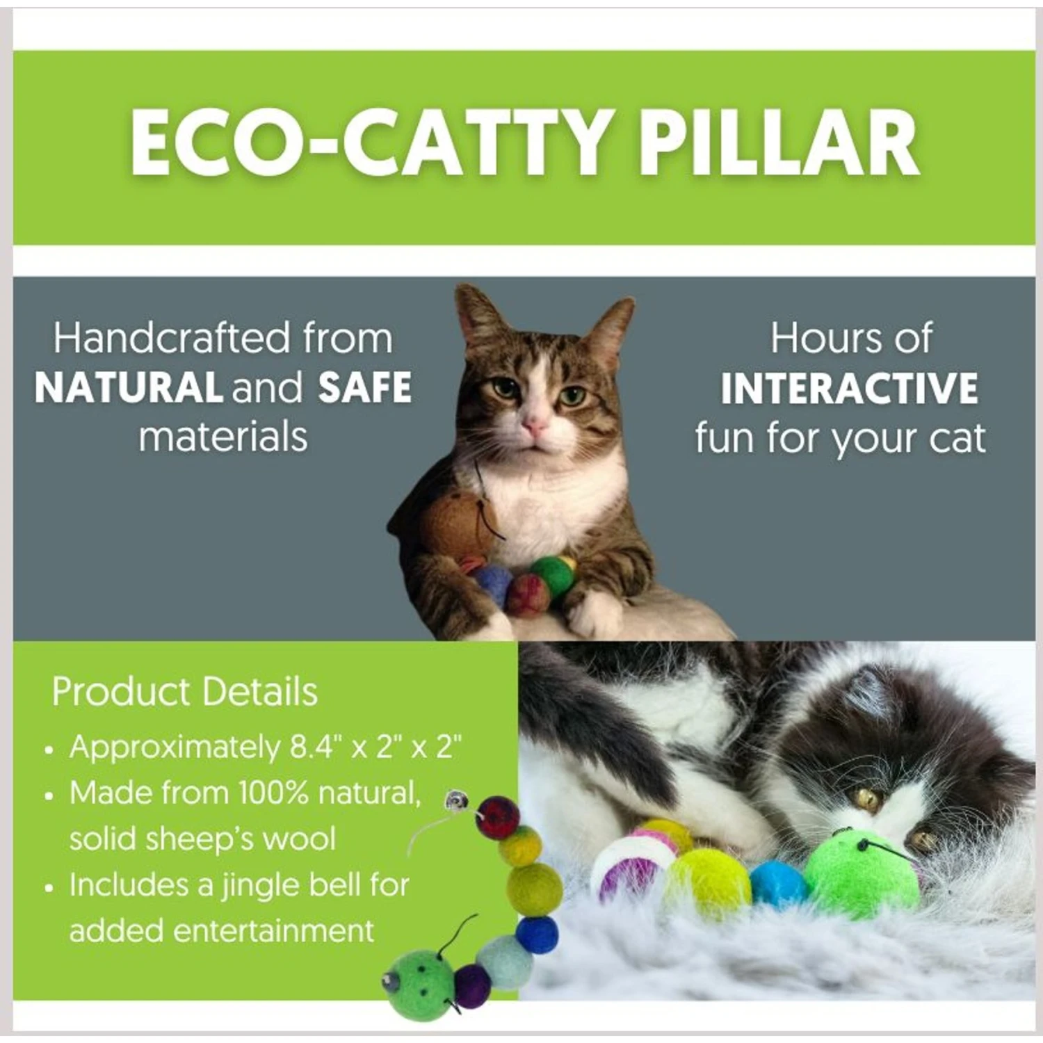 Honest Pet Products Eco Catty Pillar Cat Toy 5 Honest Pet Products Eco Catty Pillar Cat Toy - Image 3