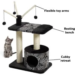 MidWest Feline Nuvo Carnival 37.5-in Faux Fur Cat Tree & Condo -Cat Supplies 80340 PT4. AC SS1800 V1582739522
