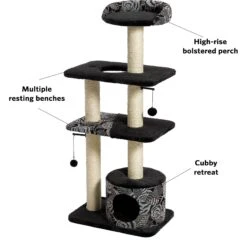 MidWest Feline Nuvo Tower 50.5-in Faux Fur Cat Tree & Condo 18 MidWest Feline Nuvo Tower 50.5-in Faux Fur Cat Tree & Condo -Cat Supplies 80344 PT7. AC SS1800 V1525271848