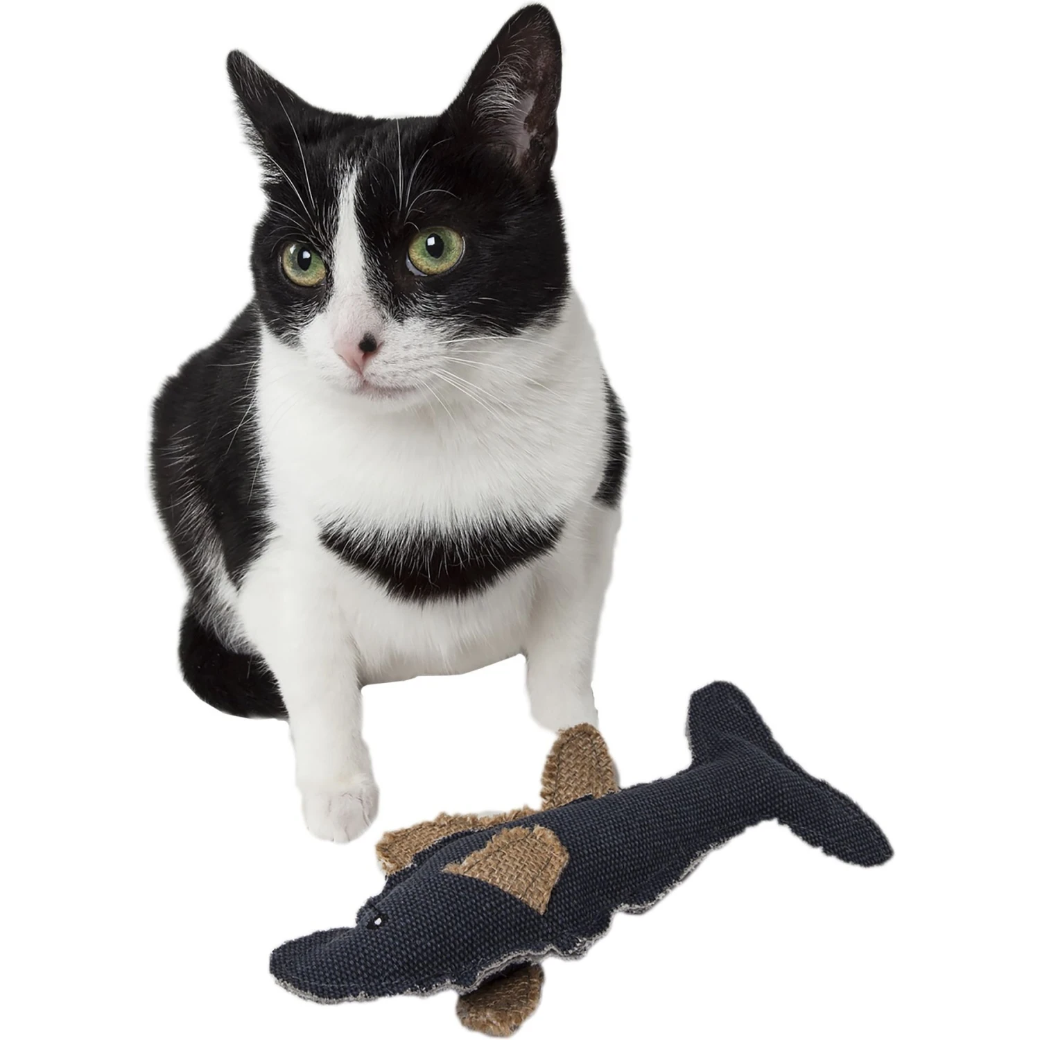 Pet Life Durable Fish Plush Cat Toy With Catnip, Black 4 Pet Life Durable Fish Plush Cat Toy With Catnip, Black - Image 2