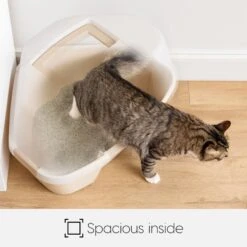 IRIS USA Hooded Corner Cat Litter Box With Front Door Flap & Scoop -Cat Supplies 816574 PT4. AC SS1800 V1685131608