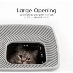 IRIS USA Premium Square Top Entry Cat Litter Box With Scoop, White & Gray, Large -Cat Supplies 846654 PT2. AC SS1800 V1683834929