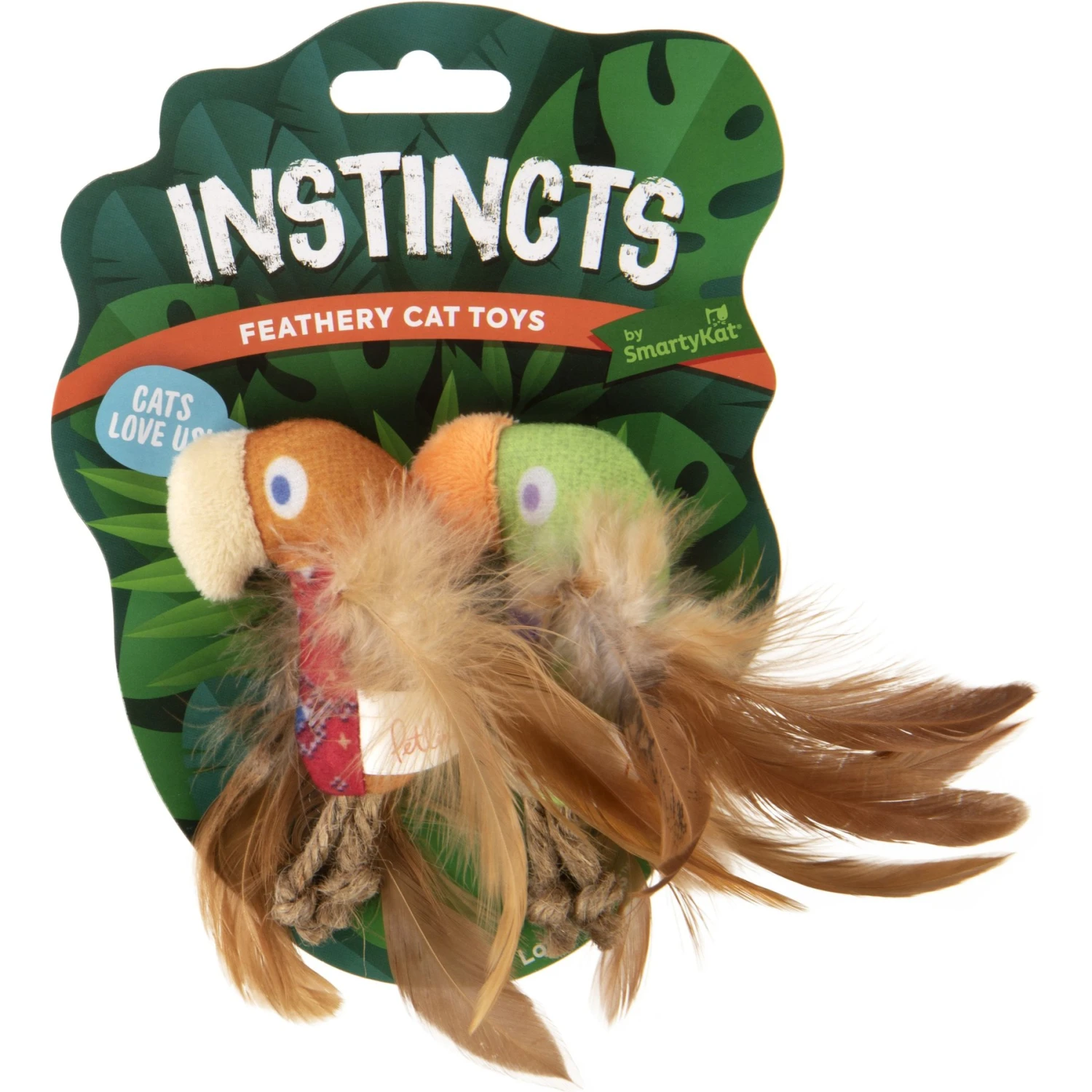 SmartyKat Instincts Love Mates Feathery Plush HappyNip Silvervine & Catnip Bird Cat Toys, 2-pack 4 SmartyKat Instincts Love Mates Feathery Plush HappyNip Silvervine & Catnip Bird Cat Toys, 2-pack - Image 2