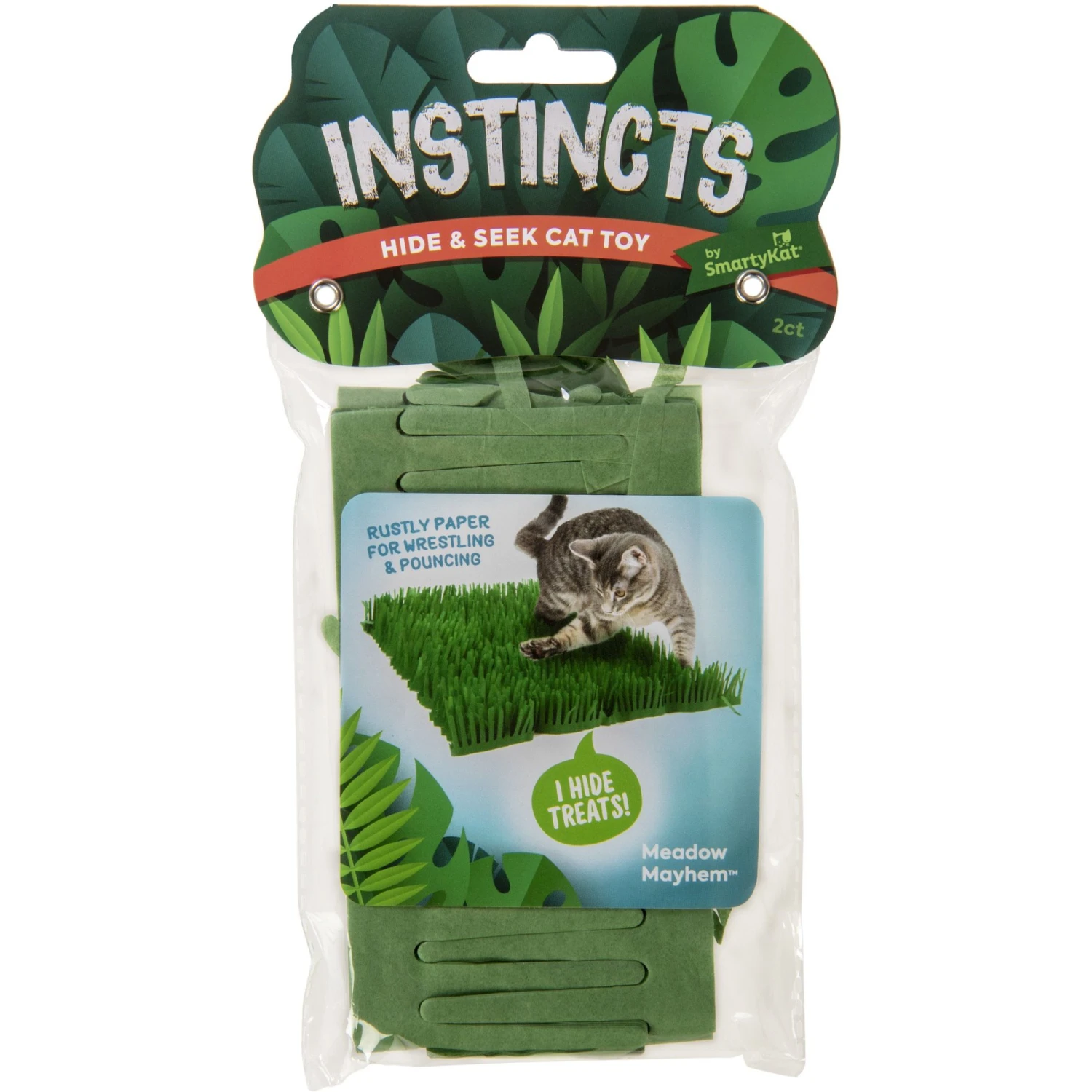 SmartyKat Instincts Meadow Mayhem Paper Grass Hide & Seek Cat Toy, 2-pack 4 SmartyKat Instincts Meadow Mayhem Paper Grass Hide & Seek Cat Toy, 2-pack - Image 2