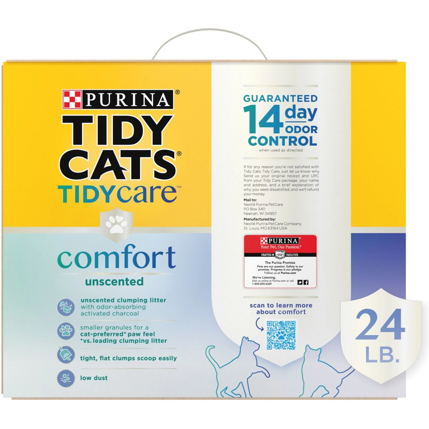Tidy Cats Tidy Care Comfort Odor Control Low Dust Formula Clumping Clay Cat Litter, 24-lb Box 5 Tidy Cats Tidy Care Comfort Odor Control Low Dust Formula Clumping Clay Cat Litter, 24-lb Box - Image 3