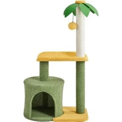 Yaheetech 37-in Coconut Palm Cat Tree, Small, Green & Yellow -Cat Supplies 871710 PT2. AC SS1800 V1686246232