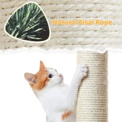 Yaheetech 37-in Coconut Palm Cat Tree, Small, Green & Yellow -Cat Supplies 871710 PT7. AC SS1800 V1686247921